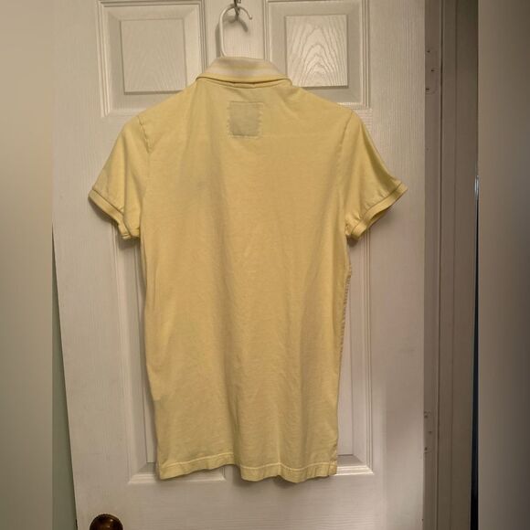 ABERCROMBIE Boys Young Men’s light yellow short sleeve polo shirt Size Small - Picture 3 of 3